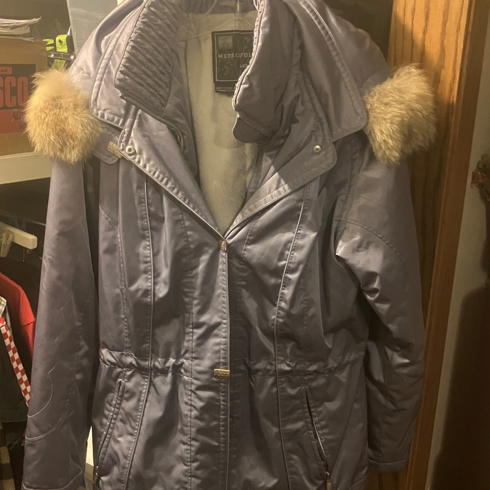 Metropolis Legacy Couldia Women's Purple Ski Jacket with Faux Fur Trim